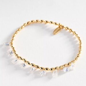 Anthropologie Beaded Crystal Stretch Bracelet - NWT - Clear